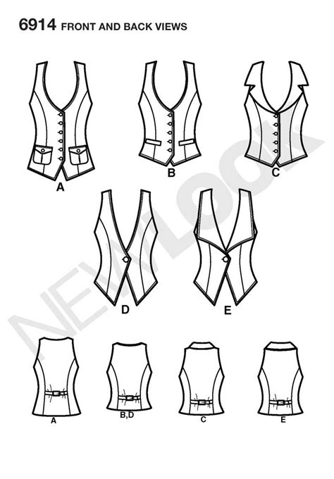 new look 6914 vest sewing pattern ladies waistcoat sewing clothes