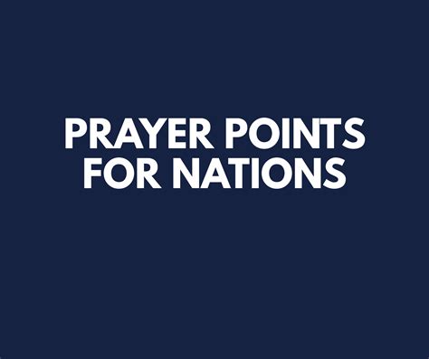30 Prayer Points For The Nations Everyday Prayer Guide