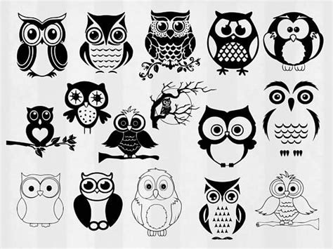 Cute Owl Cartoon Bird Svg Files For Silhouette Files