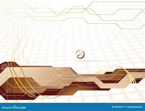 Vector Hi Tech Template In Gold Color Stock Vector Illustration Of