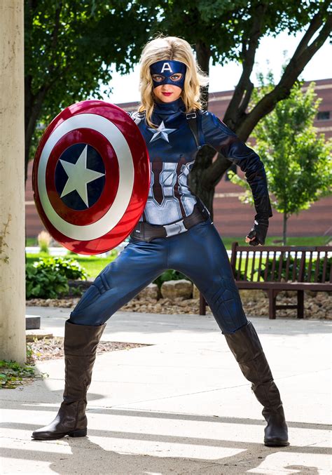 Captain america leads the avengers with incredible style, an unbeatable moral code, and a couple of sweet super powers, and now anybody can look like this classic comic book. Captain America Costume for Women