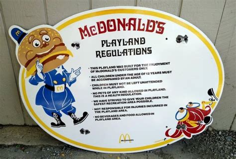 Mcdonalds Playground Regulations Oval Porcelain Sign