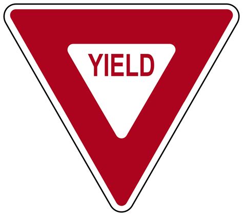 Triangle Yield Sign Red And White Yield Sign