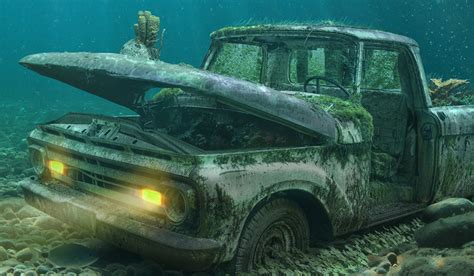 Underwater Cars On Behance In 2020 Underwater American Classic Cars