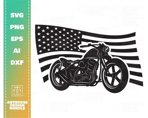 Usa Flag Motorcycle American Flag Svg Usa Flag Svg Motorcycle Svg