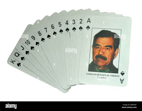 Saddam Hussein Playing Cards Iraq War Most Wanted Playing Cards Stock