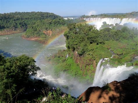 Iguazu Falls And Rainbow Stock Photo Image Of Dark National 44433928