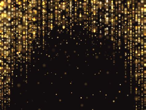 Abstract Gold Glitter Lights Vector Background With Falling Sparkle Du