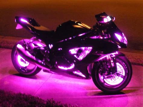 Purple Passion Pink Motorcycle Motorcycle Lights Futuristic
