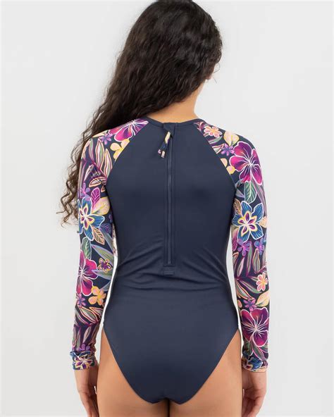 Roxy Girls Paradise Trip Surfsuit In Mood Indigo True Paradise Fast Shipping And Easy Returns