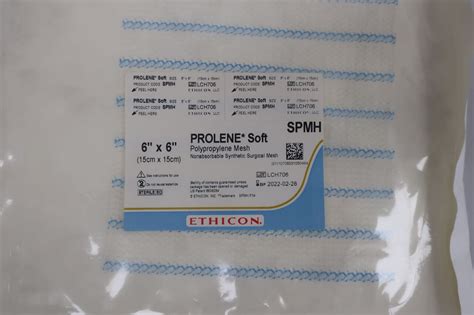 New Ethicon Spmh Soft Polypropylene Mesh Nonabsorbable Synthetic