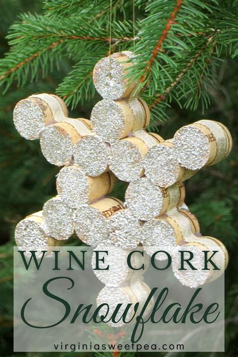 Snowflake Wine Cork Ornament Sweet Pea