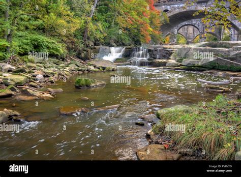 Berea Falls Ohio With Fall Colors This Cascading Waterfall Looks Its