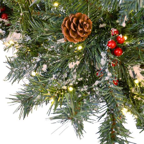 Festive 6ft 183cm Green Pine Prelit Decorated Snow Artificial Christmas