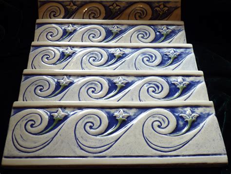 Decorative Handmade Ceramic Tile Decorative Relief Carved Ceramic Wave