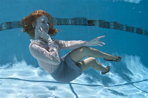 underwater swimming pool redhead floating skirt high heels savannah model wallpaper resolution