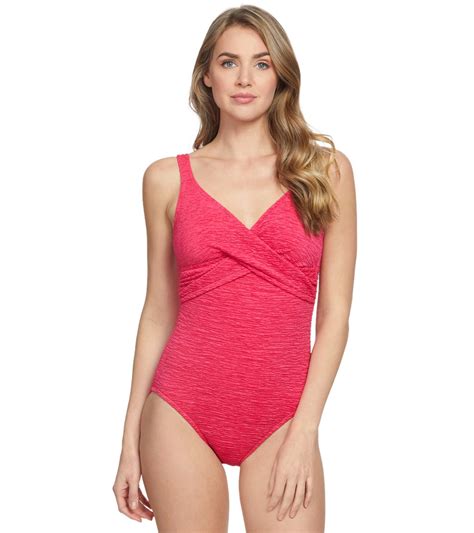 Penbrooke Krinkle Chlorine Resistant Cross Over One Piece Swimsuit At