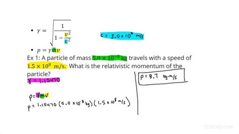How To Calculate The Relativistic Momentum Of A Particle Physics