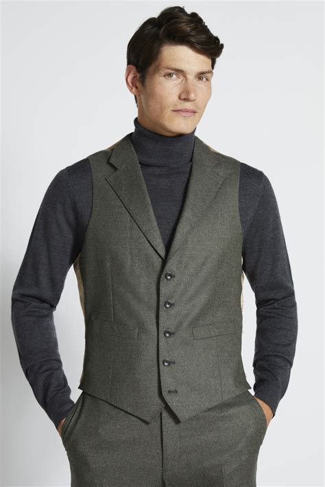 Tailored Fit Green Waistcoat Buy Online At Moss