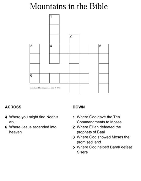 Bible Crossword Puzzles For Adults Printable Printable Crossword