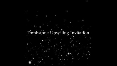 Tombstone Unveiling Invitations Youtube