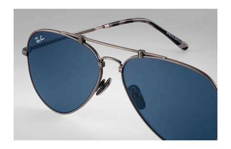 Ray Ban Rb8125 Aviator Titanium In Pewter Blue Lyst