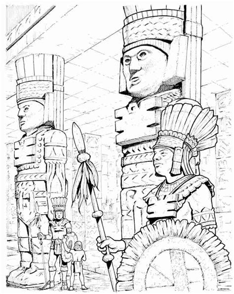 Dibujo de Mitología azteca para colorear y pintar 20855