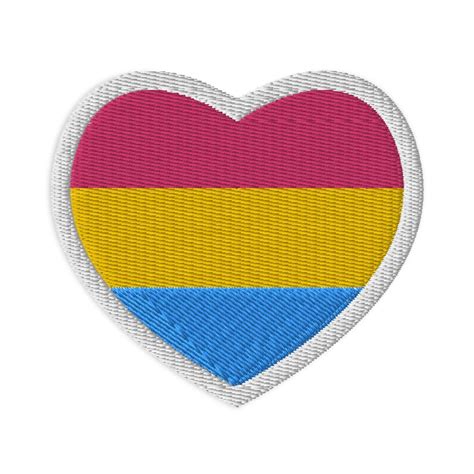 Pansexual Heart Shaped Pride Flag Embroidered Patch Pan Flag Pride Month Iron On Sew On Safety