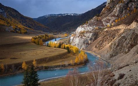 Download Wallpapers Mountain River Autumn Mountain Landscape Yellow