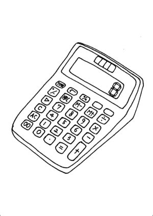Colors are mathematically calculated for different shades based on lightness and darkness percentages. Electronic Calculator Coloring Page