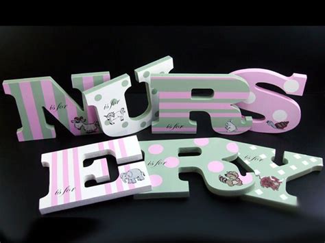 Personalised Free Standing Wooden Letters Hand Painted