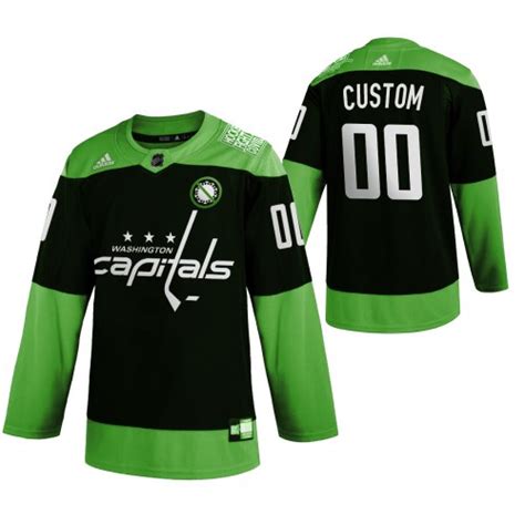 Washington Capitals Custom Mens Adidas Green Hockey Fight Ncov Limited