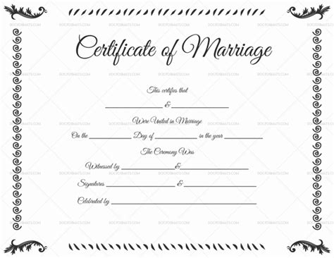 Template Fake Printable Fillable Marriage Certificate News Word