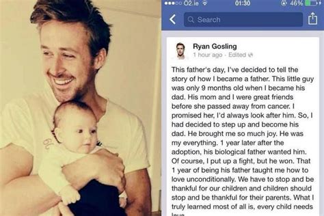Ryan Gosling Fathers Day Adopted Baby Hoax Fools One Million Facebook