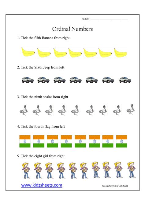 ordinal numbers worksheets grade 2