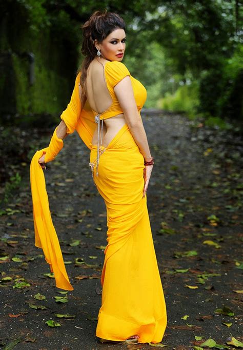 Poonam Jhawar Hot In Yellow Backless Blouse Saree Photos Movieezreel Blogspot
