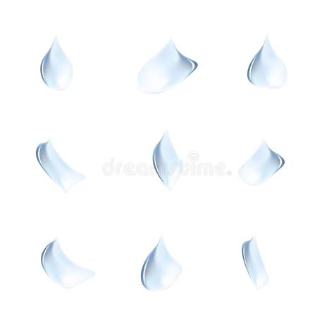 Realistic Blue Water Drop Vectors Isolated On White Background Little