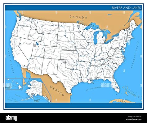 Map Of Usa Rivers And Lakes Topographic Map Of Usa With States