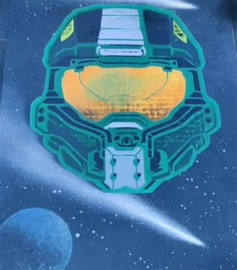 Halo Layered Stencil Spray Paint Stencil Master Chief Etsy Ireland