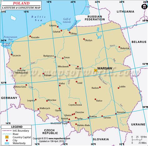 Poland Latitude And Longitude Map