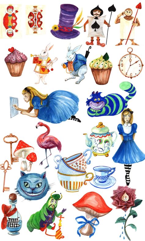 Alice In Wonderland Clipart Watercolor Alice Etsy