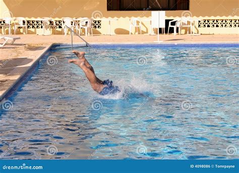 Man Diving Into Pool Stock Photo Image Of Splash Swimming 4098086