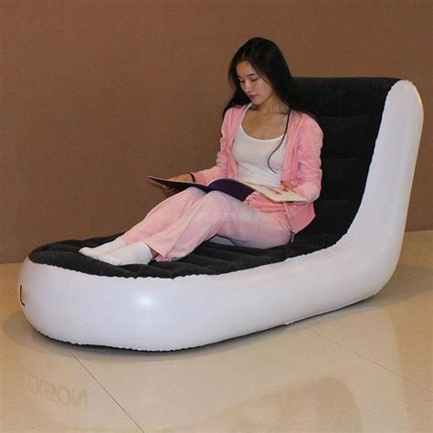 L Shape Foldable Chaise Lounge Chair Lazy Sofa Bed Grandado
