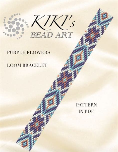 See more ideas about bead loom patterns, loom patterns, loom beading. Bead loom pattern Purple flowers ethnic inspired LOOM