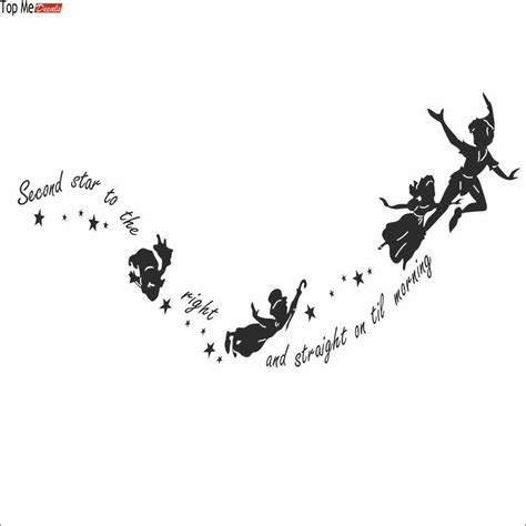 Peter Pan Second Star To The Right Wall Sticker Nursery Kids Bedroom