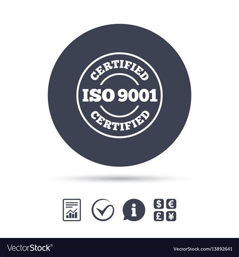 Iso 9001 Certified Sign Certification Stamp Vector Image