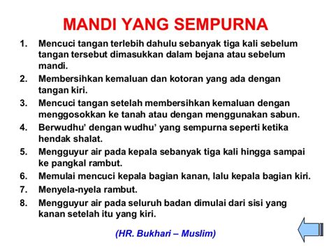 Cara Mandi Wajib Selepas Haid Arab, Rumi dan Maksud