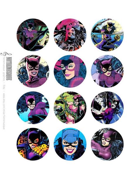 Catwoman Dc Comics Digital Collage Sheet 1inch Us By Notremusique