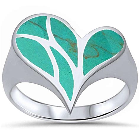 Sterling Silver Turquoise Heart Ring Turquoise Heart Ring