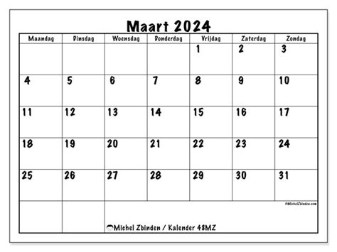 Kalender Maart 2024 48 Michel Zbinden Nl